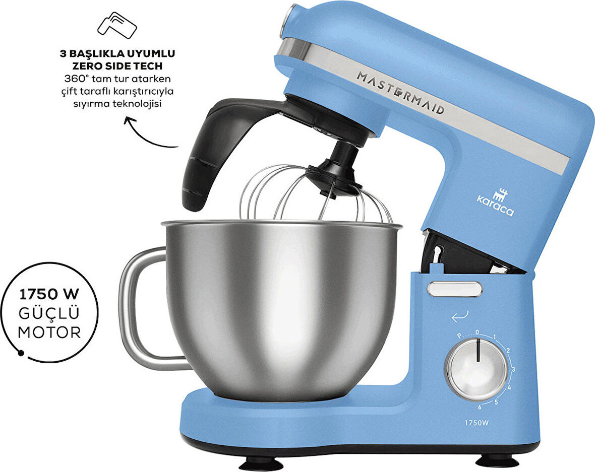 Karaca Mastermaid Chef Pro Çift Kollu Stand Mikser Royal Blue 1750 W